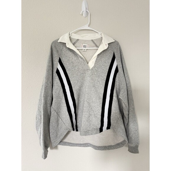 BDG Hailey Henley In Gray Academia School Teacher Pullover Sweatshirt Size Small - Picture 2 of 7